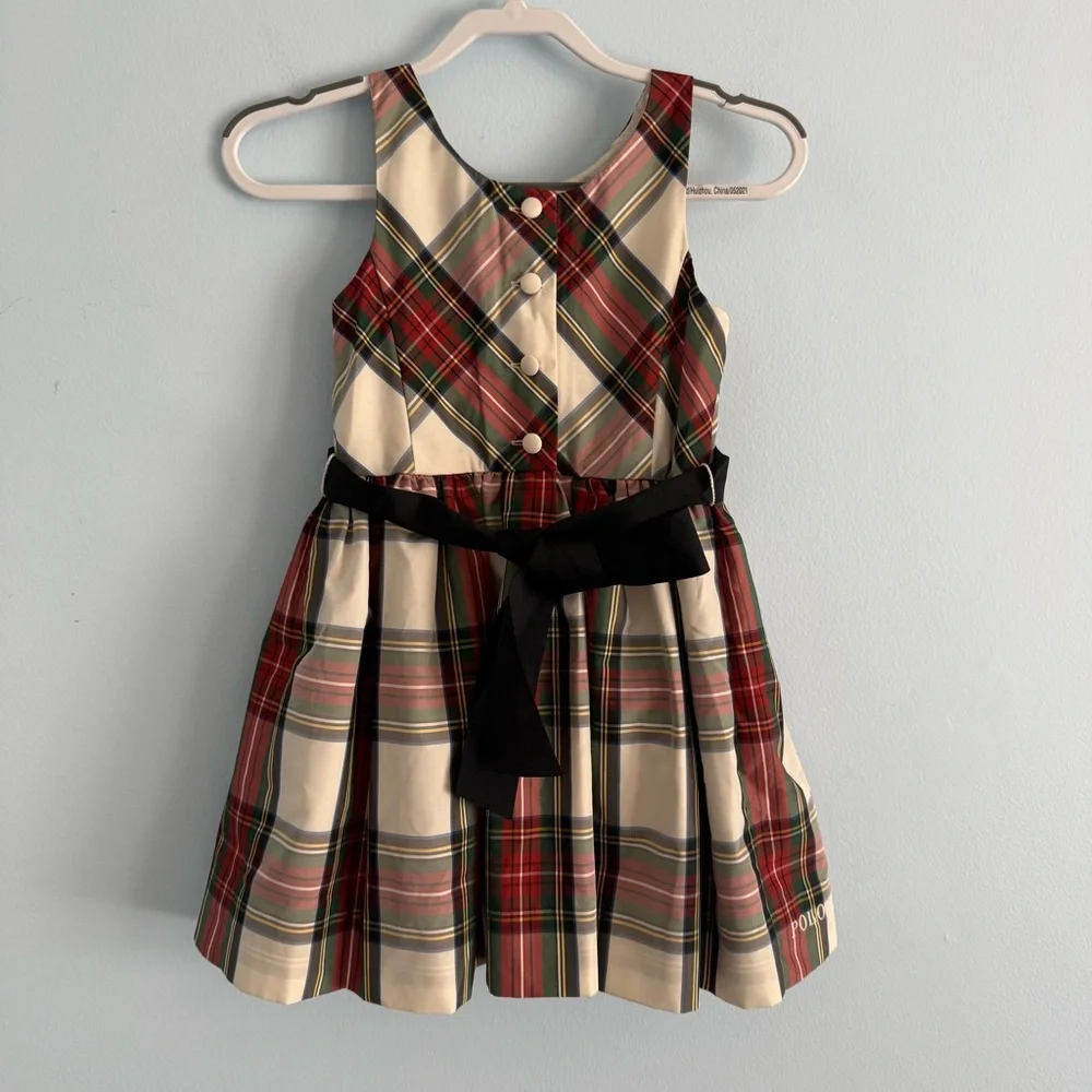 Polo Ralph Lauren Plaid Taffeta Sleeveless Dress‎ Size 3T